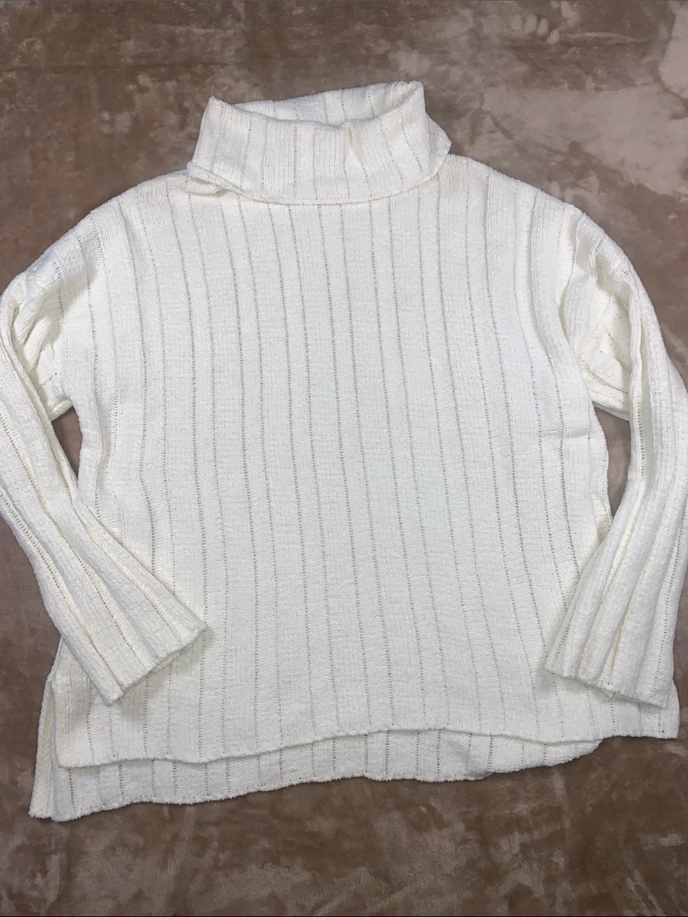Daytrip Cream Ribbed Turtleneck super soft Sweater